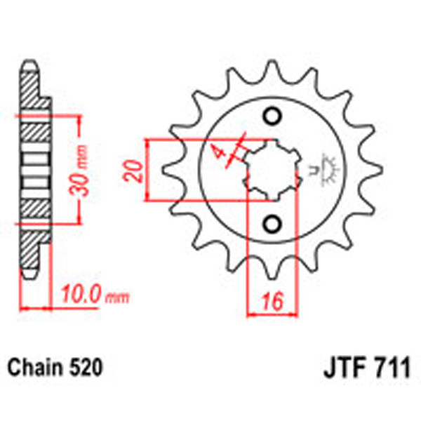 JT JT Gear Box Sprockets G/B 711-14